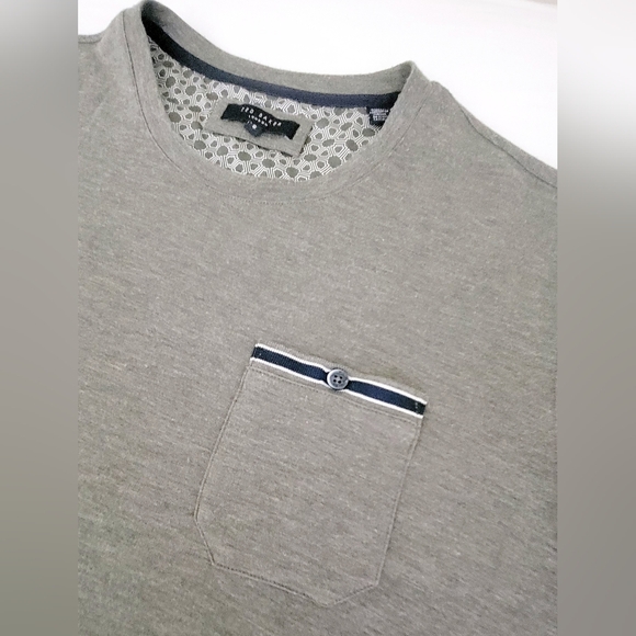 *Sold* Ted Baker London Men's Khaos Green Slim Fit Tee Shirt Short Sleeve - Picture 3 of 13